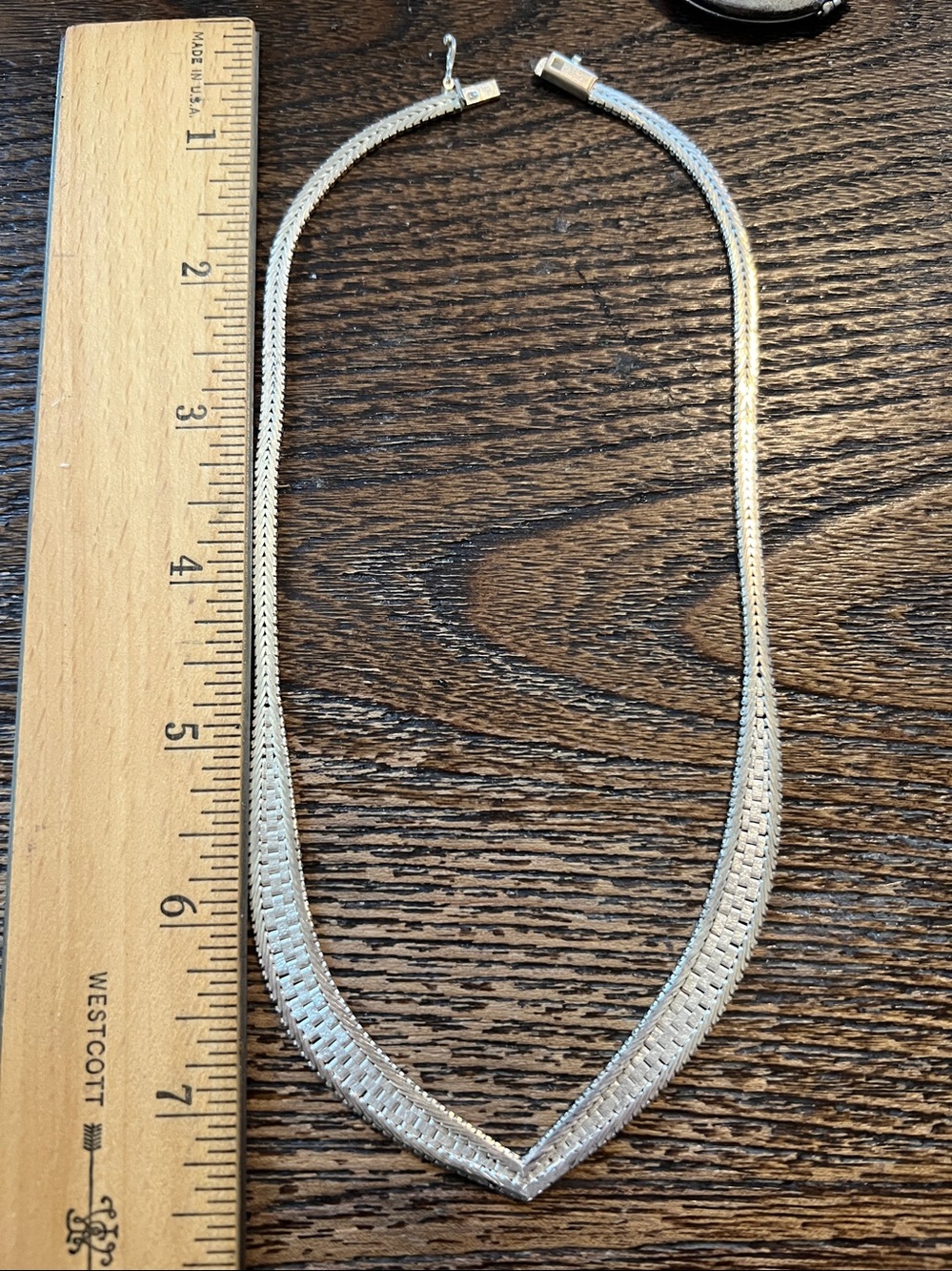 Vintage 925 Sterling Silver Chevron Necklace SU Italy